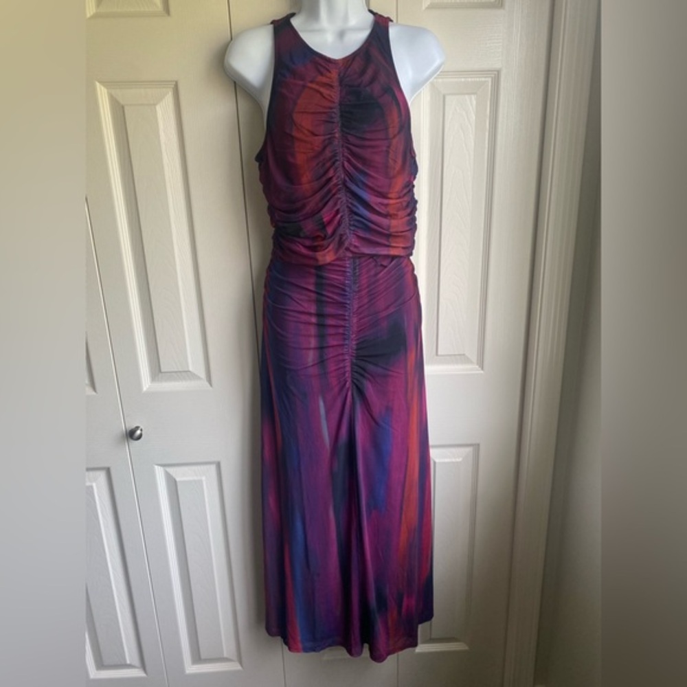 NWT House or Harlow 1960 Mesh Sleeveless Multicolor Tank and Skirt Two Piece Set
